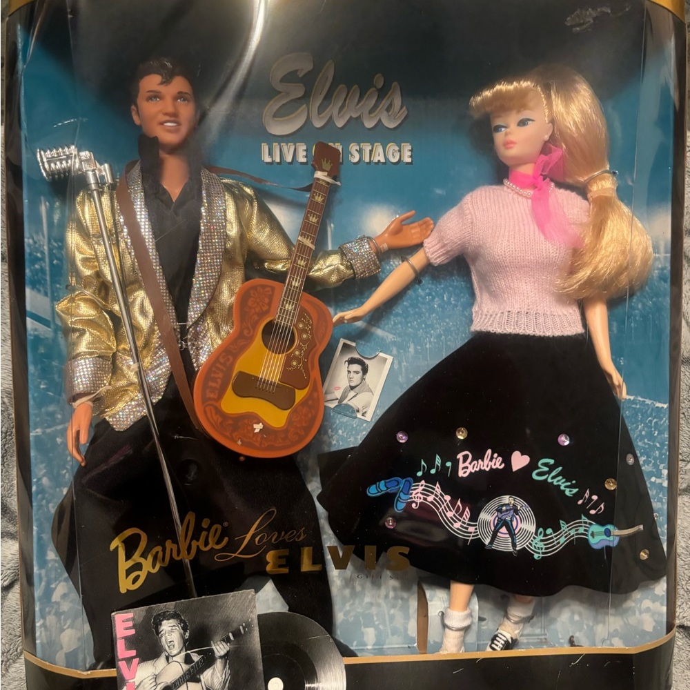 Barbie Loves Elvis Doll Set with Gold and Black Outfit